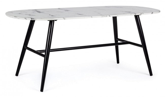 Tavolo ovale effetto marmo Marble 110x50x45h cm