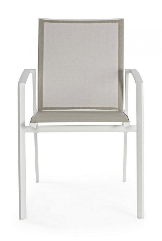 Sedia arredo giardino con bracciolo  bianco Cruise