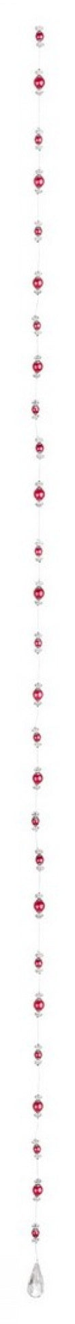 12x String Perle C-Goccia Rosso 180Cm