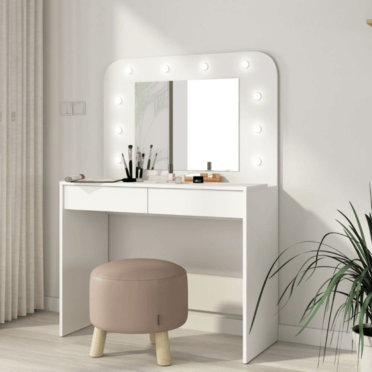 Toilette 1780 con specchio luci e cassetti bianco EFFEZ