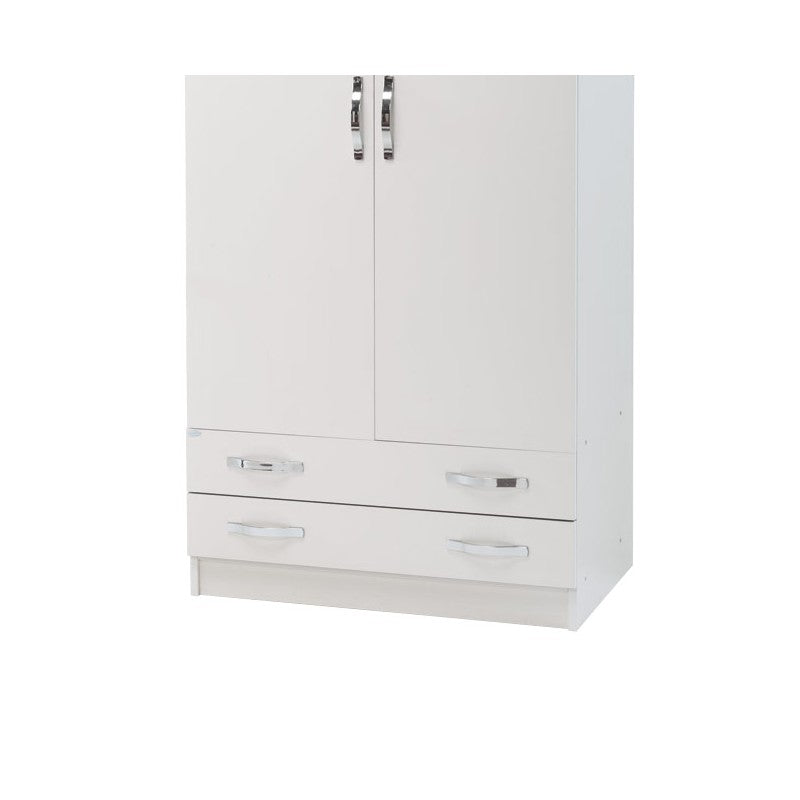 Armadio 2 ante con cassettiera  Bianco Frassinato Cm 91x52xH 210