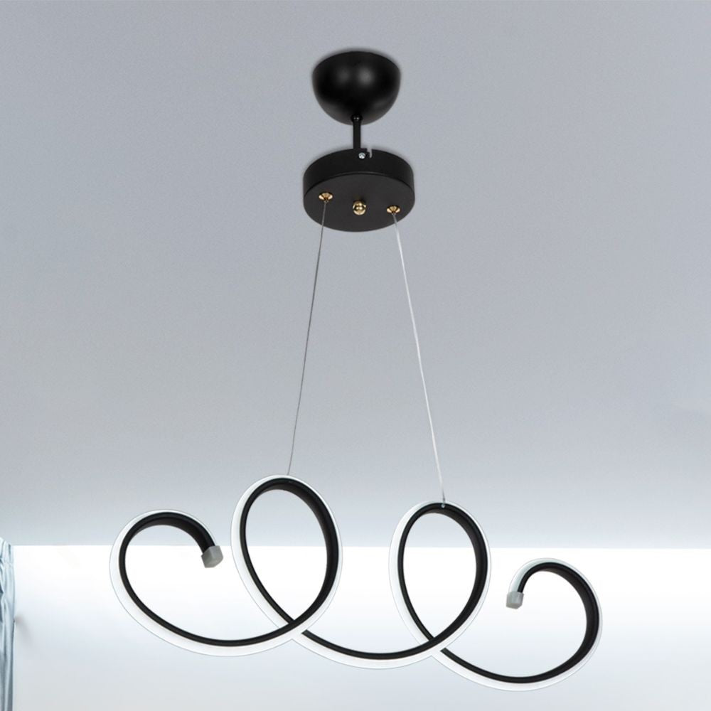 Lampada a sospensione LED Afra forma spirale nera MDL4441 EFFEZ