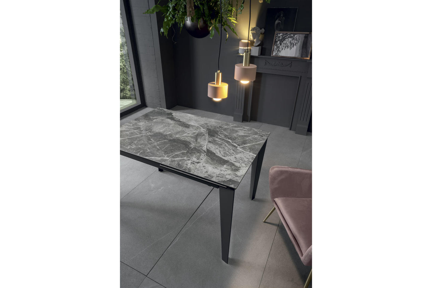 Tavolo allungabile con top in ceramica 120/170x80 cm