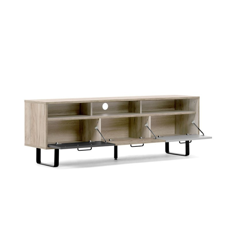 Base Porta TV con 3 ante a ribalta colore rovere e grigio 160x35xh.53 cm EFFEZ