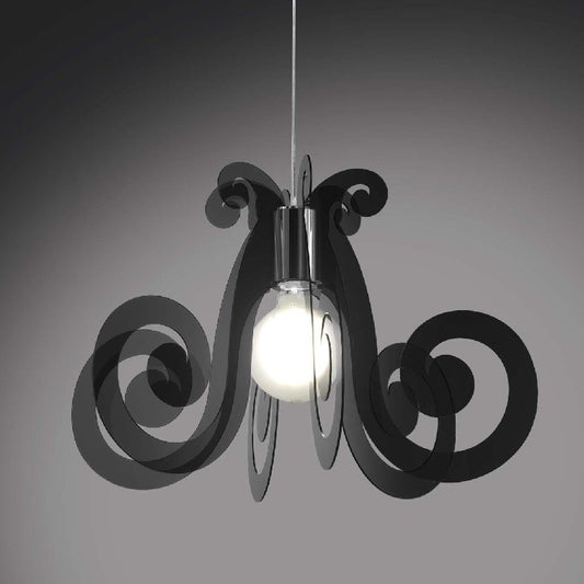 Lampadario a sospensione in Plexiglas MIZAR Fumè diametro 64x h41 cm