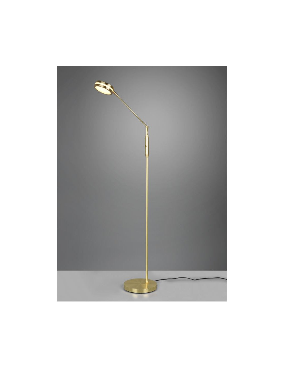 Piantana Ottone Satinato Disco Touch Led Orientabile Franklin Trio Lighting