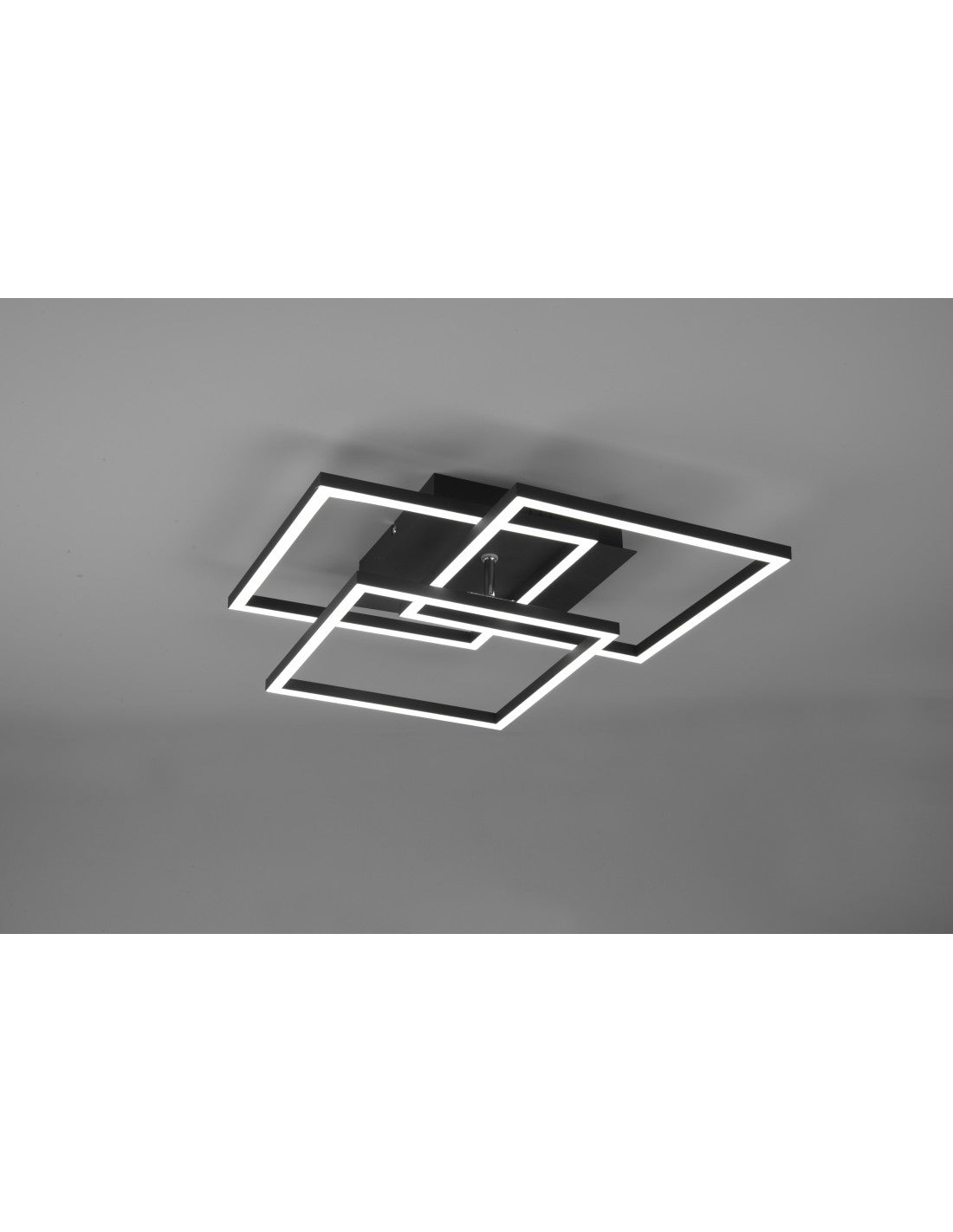 Plafoniera 3 Quadrati Orientabili Led Dimmer Mobile Nero Trio Lighting