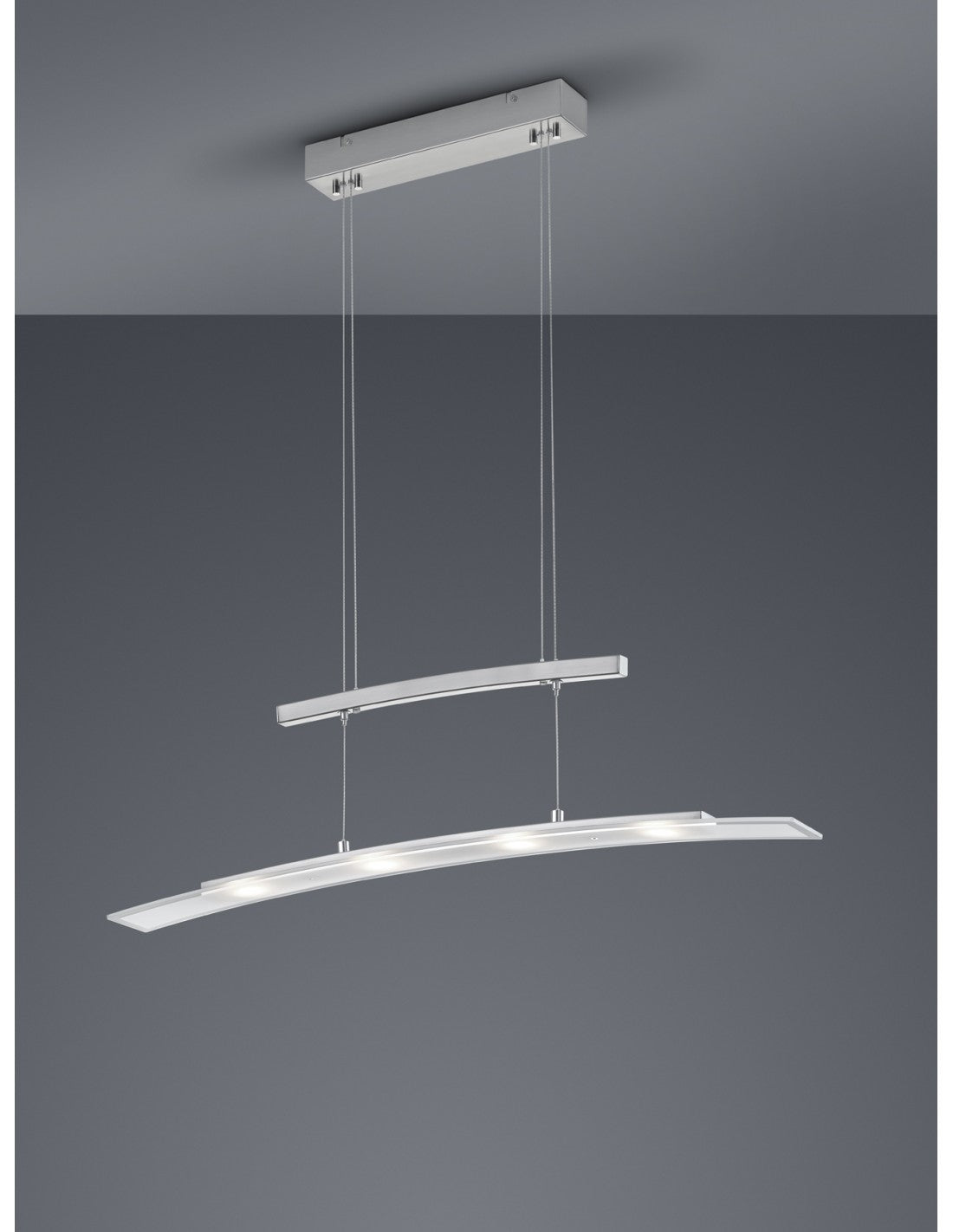 Sospensione Samos Led Dimmerabile Nichel L80 cm Trio Lighting