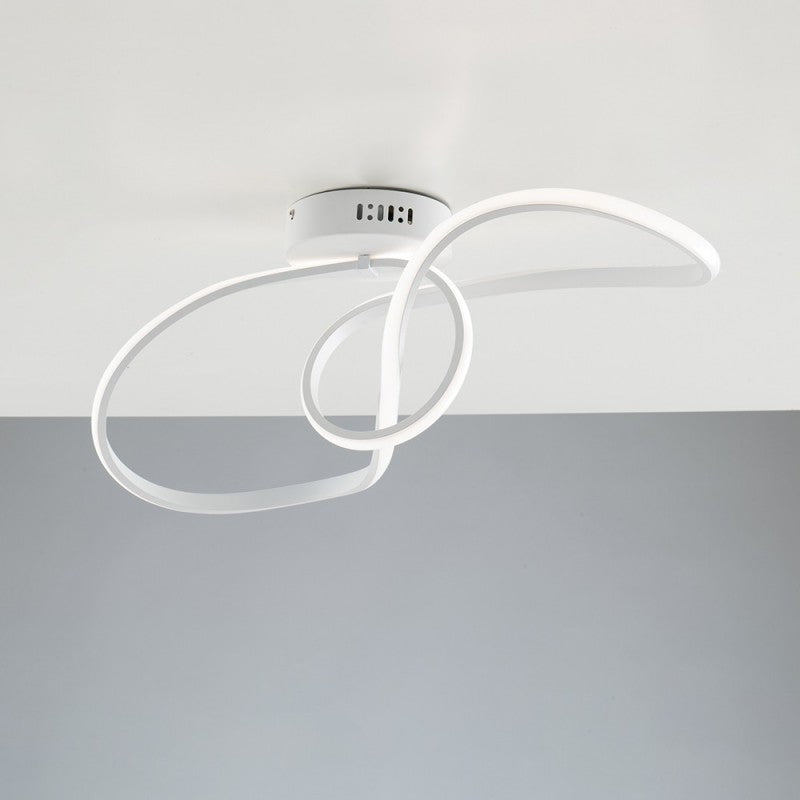 Plafoniera in metallo e alluminio Bianco con LED integrato 68x24x h24 cm