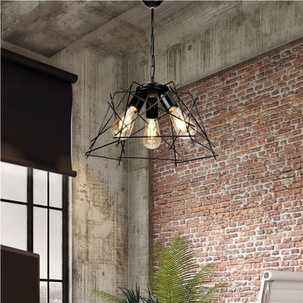 Lampada a sospensione Tena MDL3854 luci in metallo nero asimmetrico EFFEZ