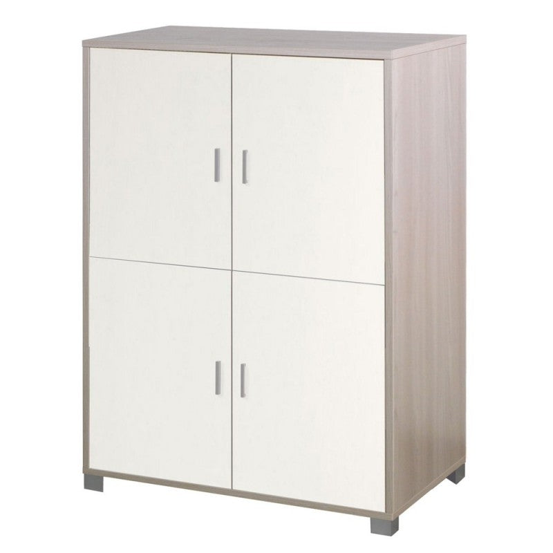 White Elm office cabinet with four doors and shelves 107x41x h162 cm