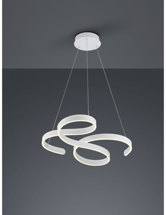 Sospensione Francis Vortici Bianco Led 52w Dimmerabile Trio Lighting