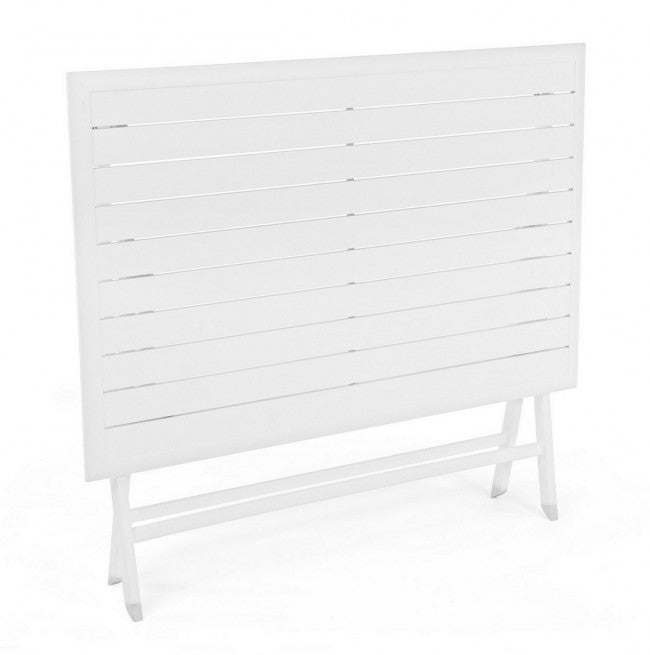 Tavolo per esterno in alluminio Bianco ELIN 110x70x h71 cm