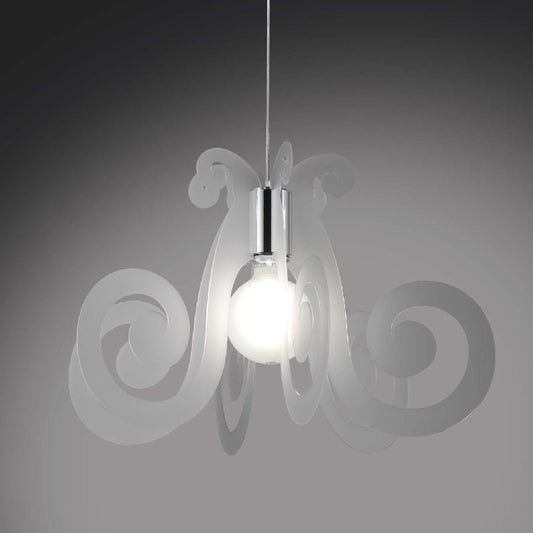 Lampadario a sospensione in Plexiglas MIZAR Satinato diametro 64x h41 cm