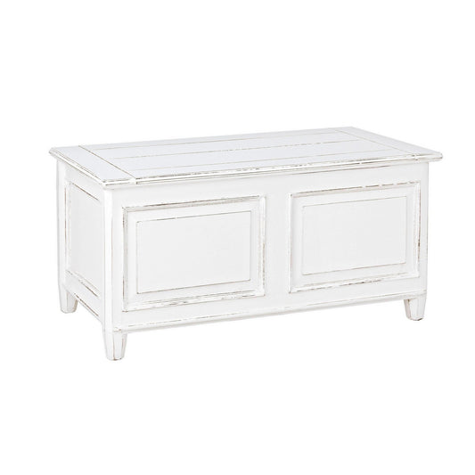 Cassapanca rustica Colette in legno nobilitato bianco