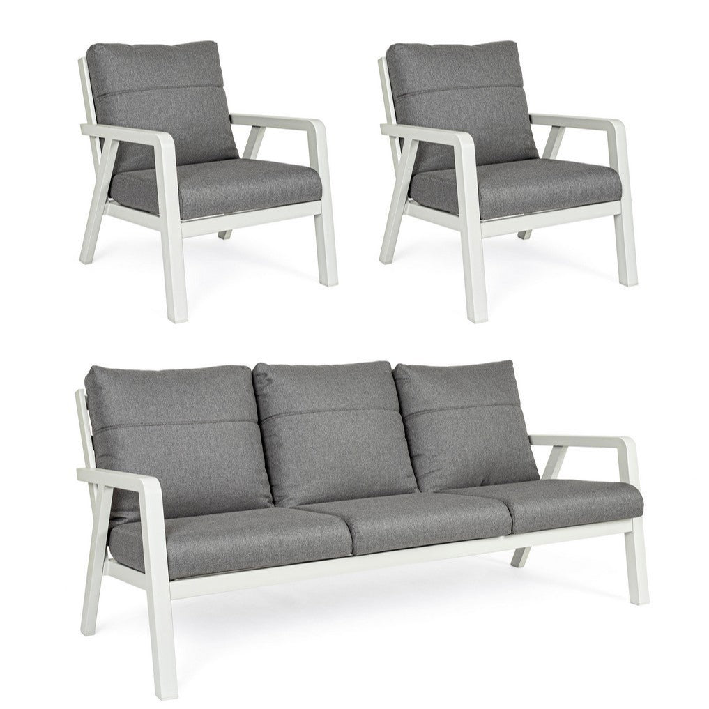 Set salotto 3 pz con cuscini Truman Lunar