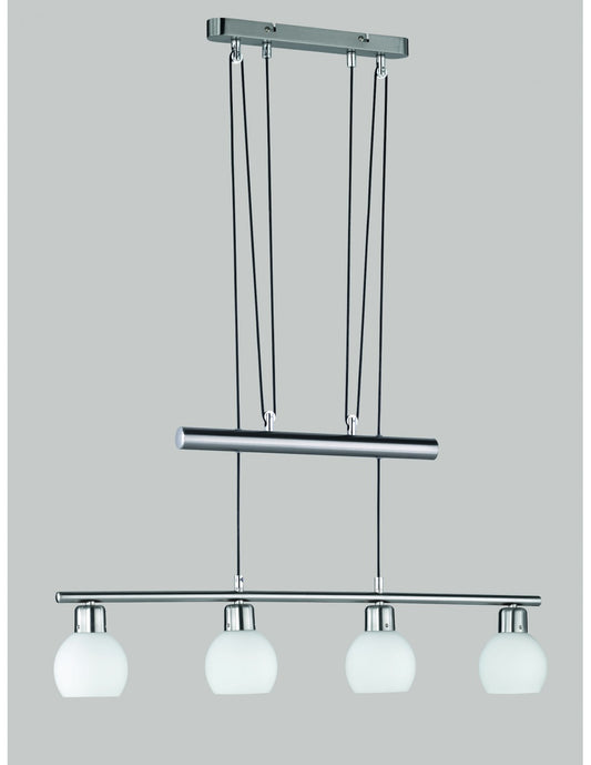 Sospensione 4 Luci Saliscendi Freddy Nichel L78 cm Trio Lighting
