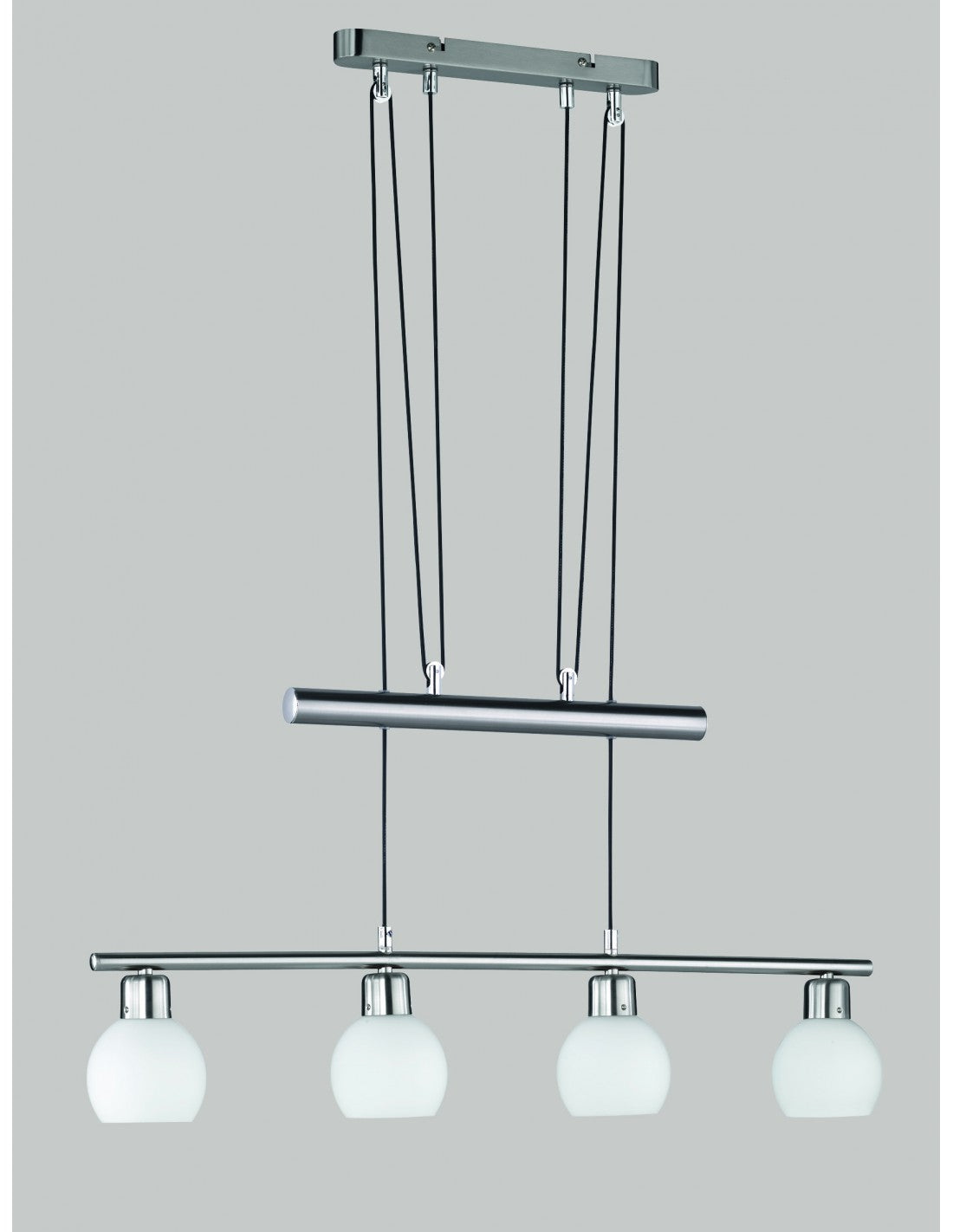 Sospensione 4 Luci Saliscendi Freddy Nichel L78 cm Trio Lighting