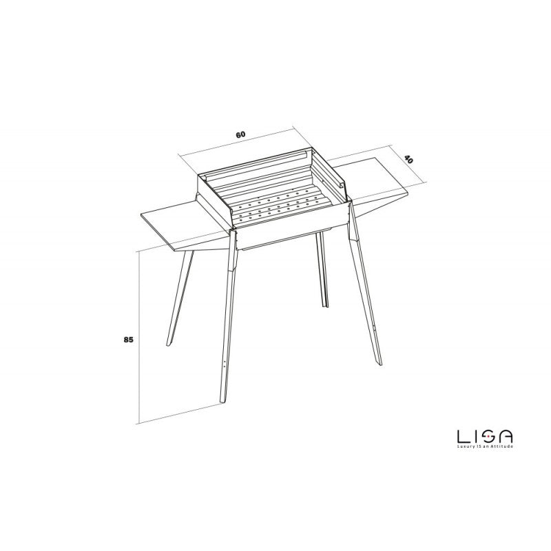 Barbecue Etna in acciaio da esterno  cm 122x  62 x  85 h