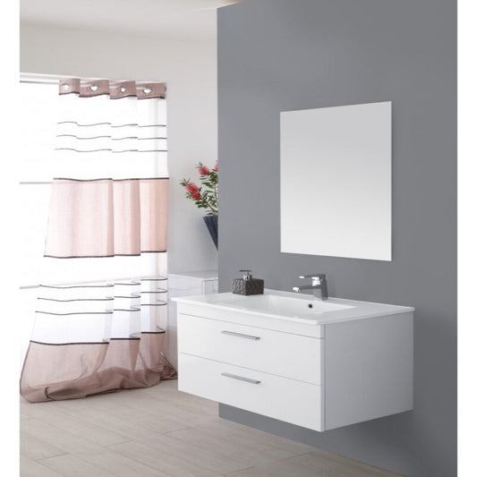 Composizione bagno a sospensione Bianco due cassetti 81x47,5x h51 cm