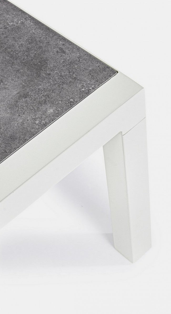 Tavolino per esterno in alluminio Bianco KLEDI LUNAR 120x70x h43 cm