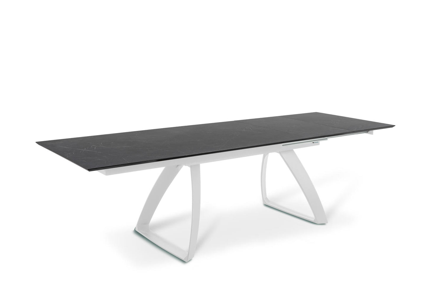 Tavolo allungabile con gambe in alluminio e top nero 170/270x90x76h cm