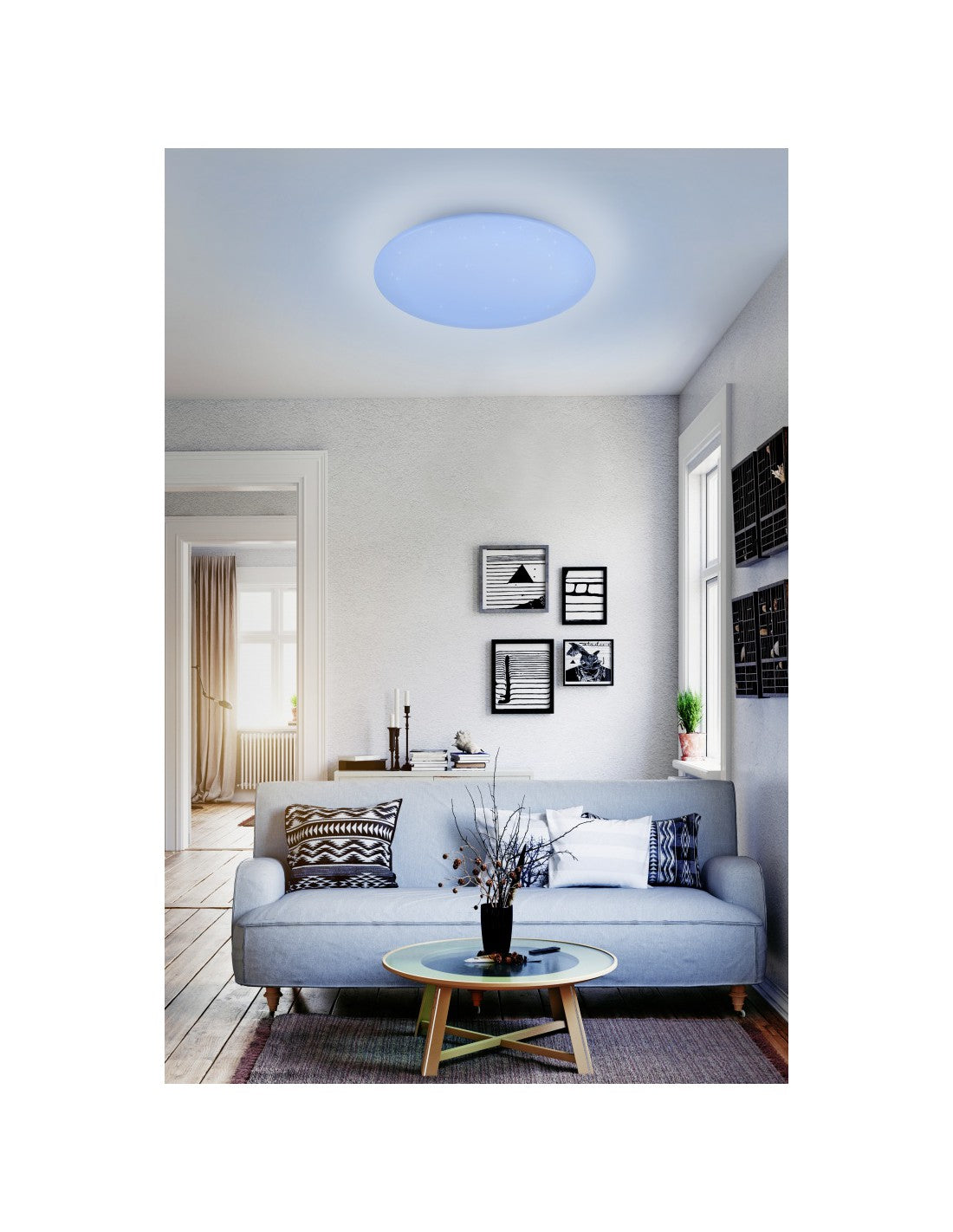 Plafoniera Rotonda Fara Moderna Led RGB Dimmerabile Bianco Ø60 cm Trio Lighting