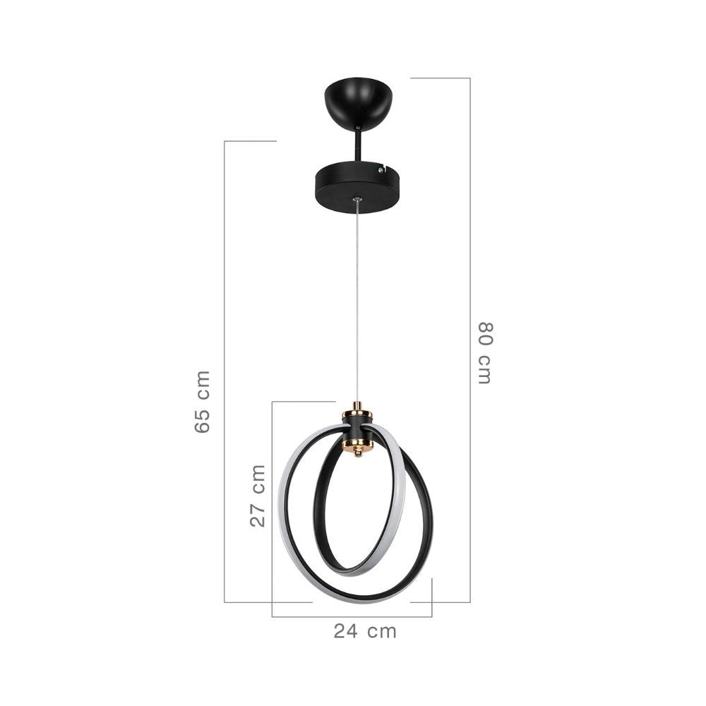 Lampada a sospensione Felicia due cerchi Led ASZ1591 EFFEZ