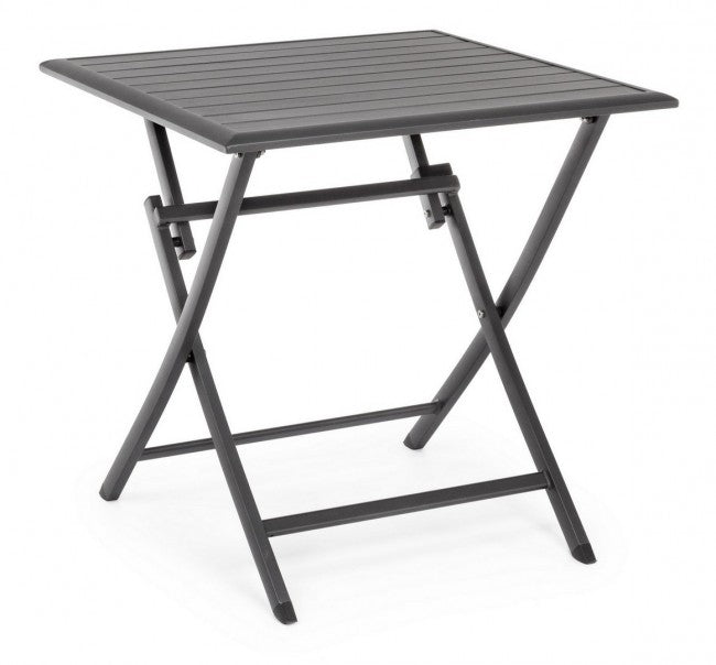 Tavolo da esterno pieghevole in alluminio Antracite ELIN 70x70x h71 cm