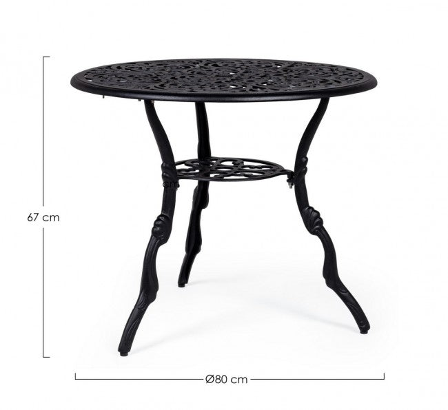 Tavolo per esterno in alluminio Antracite VICTORIA diametro 80 x h67 cm