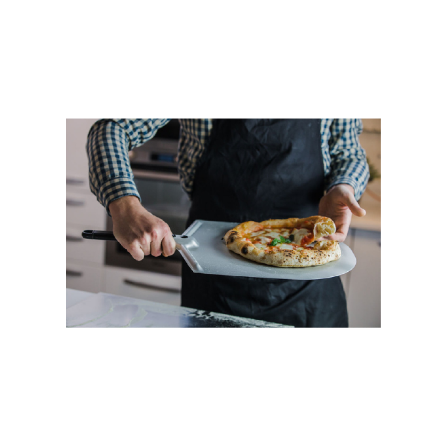 Pala per pizza in alluminio con manico corto - Gi.Metal 33 cm