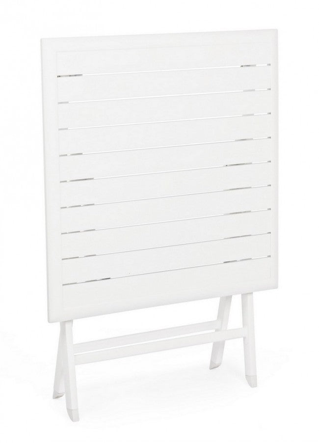 Tavolo da esterno pieghevole in alluminio Bianco ELIN 70x70x h71 cm
