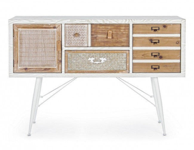 Credenza 2 ante 2 cassetti Eloise in legno naturale 80h cm