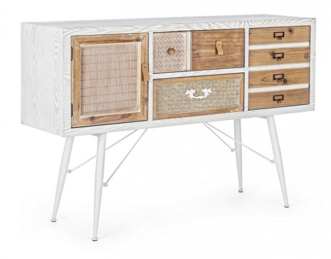 Credenza 2 ante 2 cassetti Eloise in legno naturale 80h cm
