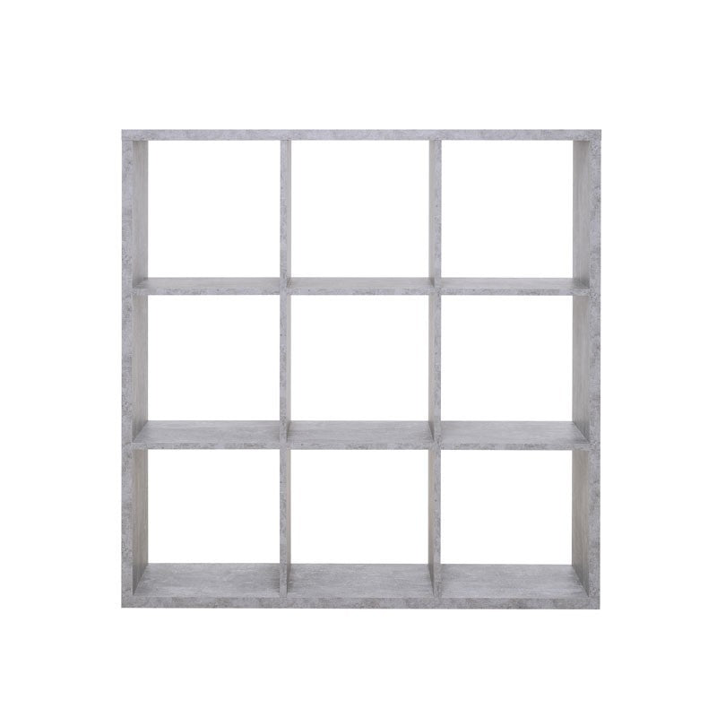 Libreria cubo 9 scomparti colore cemento 107x33xh.107 cm