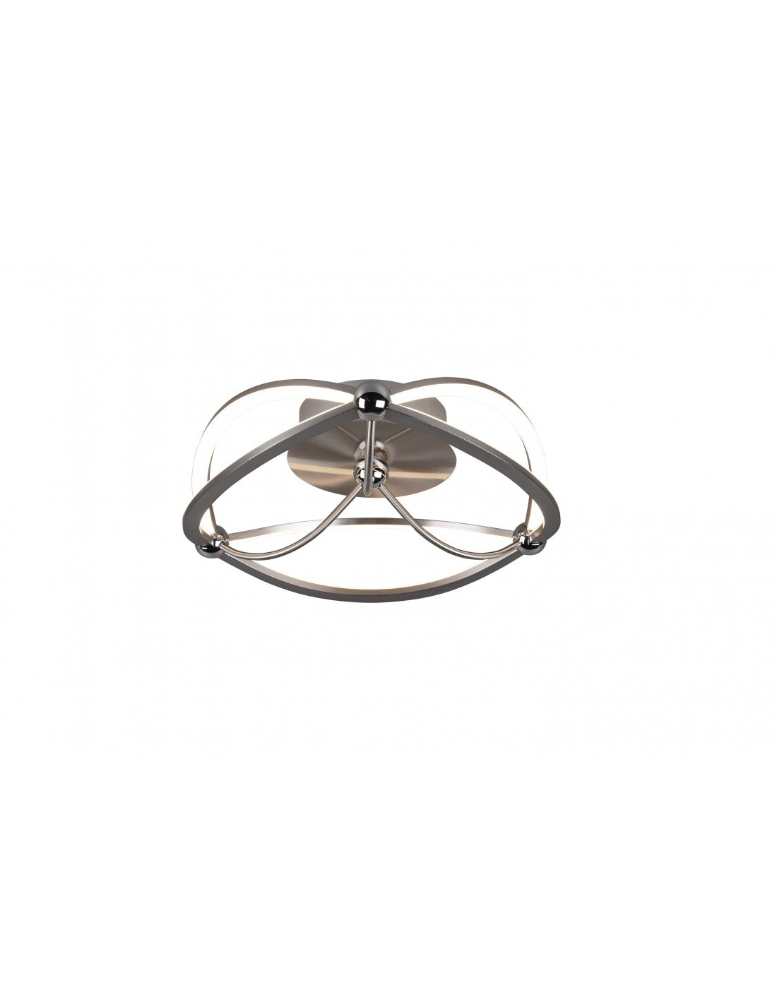 Plafoniera Moderna Led Charivari Fiocco Nichel Ø41 cm Trio Lighting