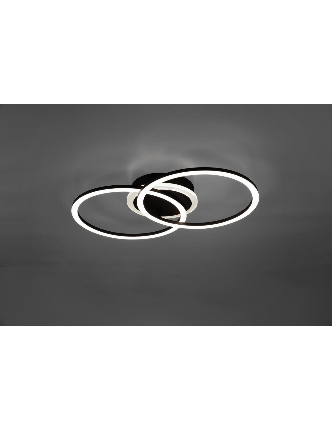 Plafoniera Venida Doppio Cerchio Nero Led 25w Dimmerabile L50 cm Trio Lighting