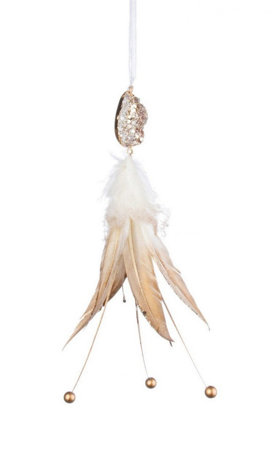 8x Pendaglio Piume C-Perla Champagne H20