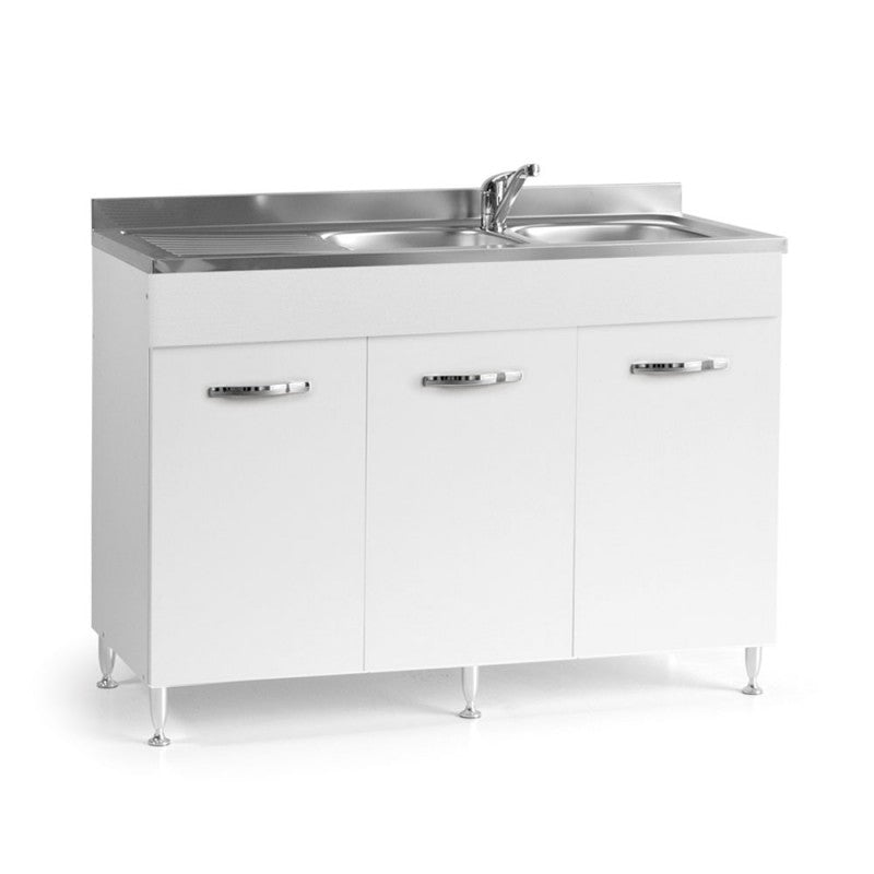 Sottolavello per cucina  3 ante Bianco reversibile Cm 120x50xH 85