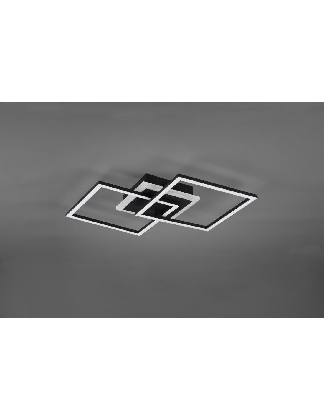 Plafoniera Venida Doppio Quadrato Nero Led 25w Dimmerabile L57 cm Trio Lighting