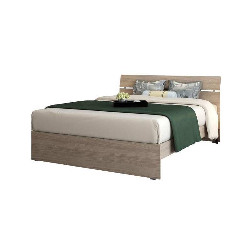 Letto matrimoniale in legno  per camera colore olmo cm 200x171xH 98