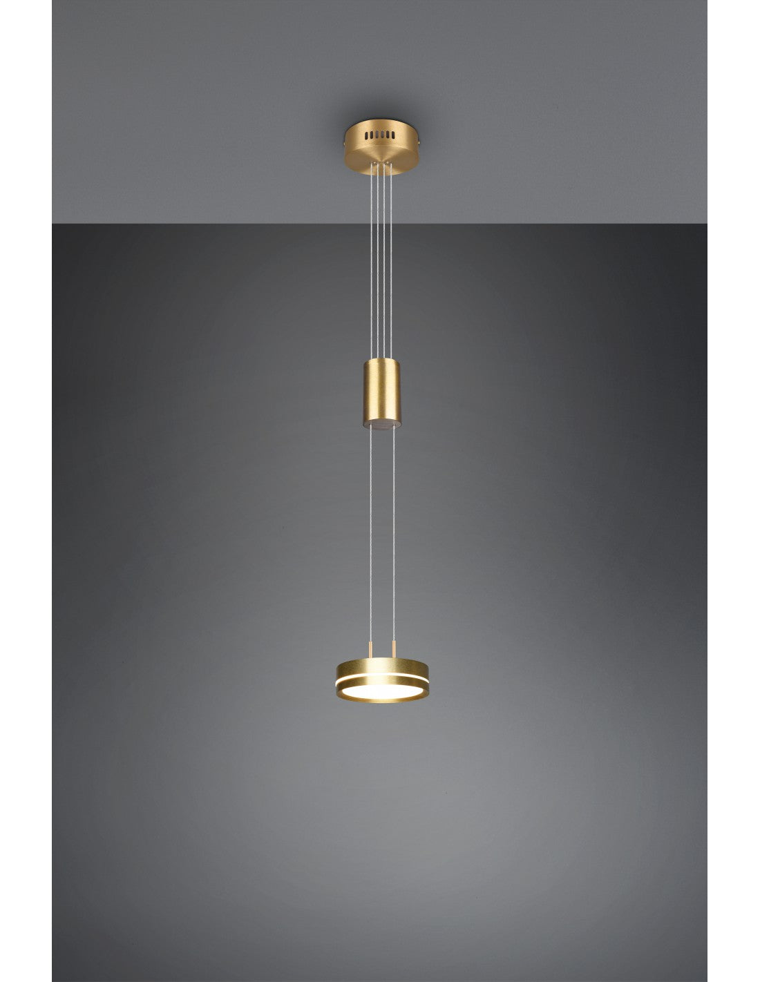 Sospensione Moderna Isola Disco Led Franklin Ottone Trio Lighting