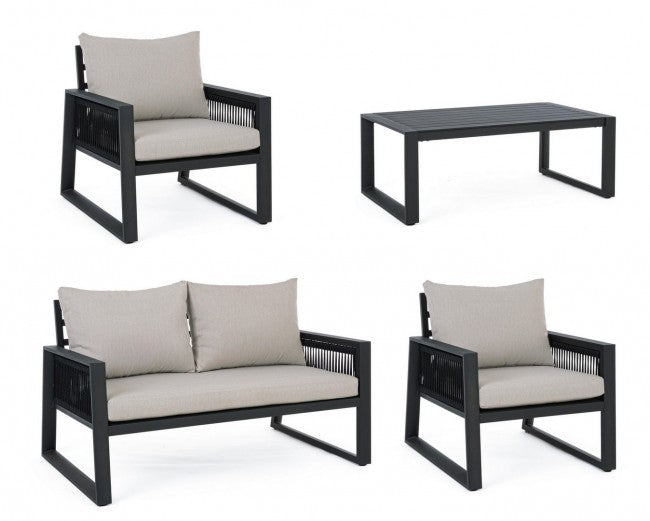 Set salotto giardino Captiva antracite