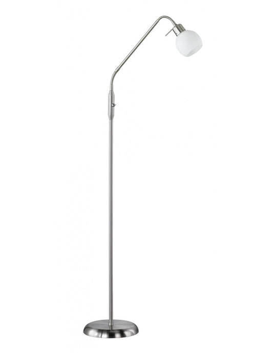 Piantana Freddy Spot Led Nichel Vetro Opalino H150 cm Trio Lighting