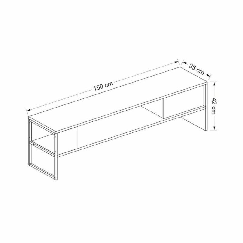 Porta tv bianco e nero Concord 150x35xh.42 cm.