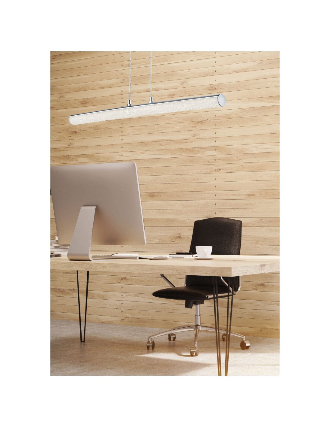 Sospensione Cromo Moderna Design Tubo Led RGBW Leia Trio Lighting