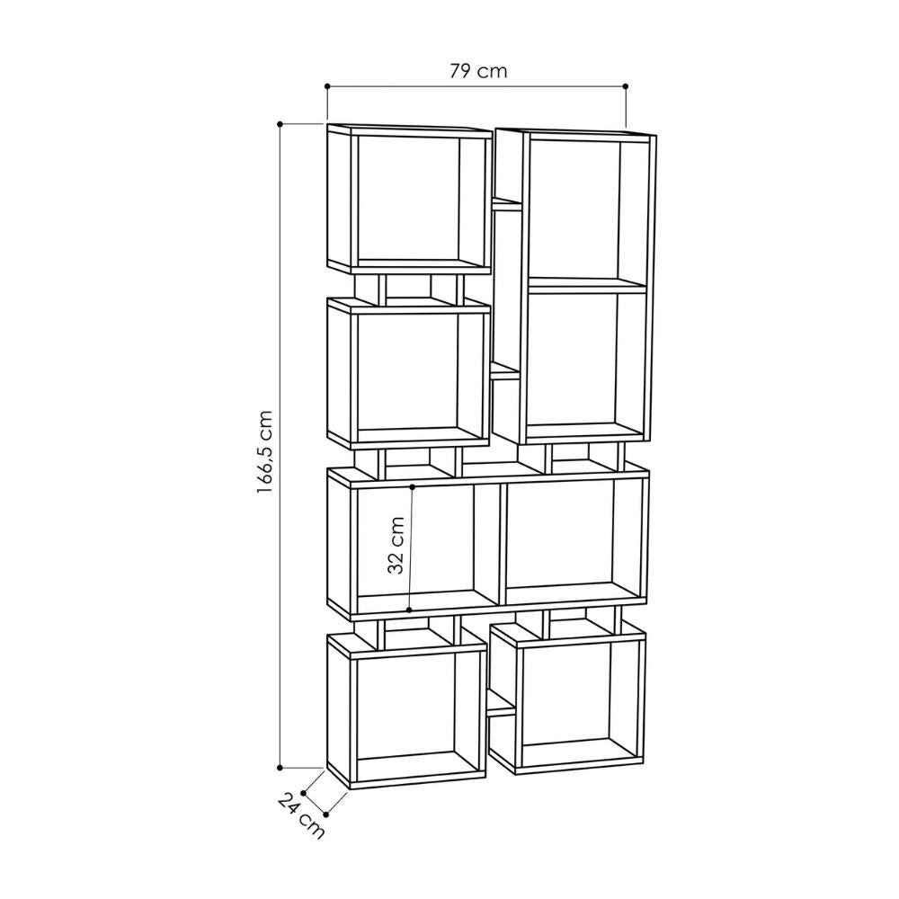 Libreria bifacciale Rail tortora 79x166,5