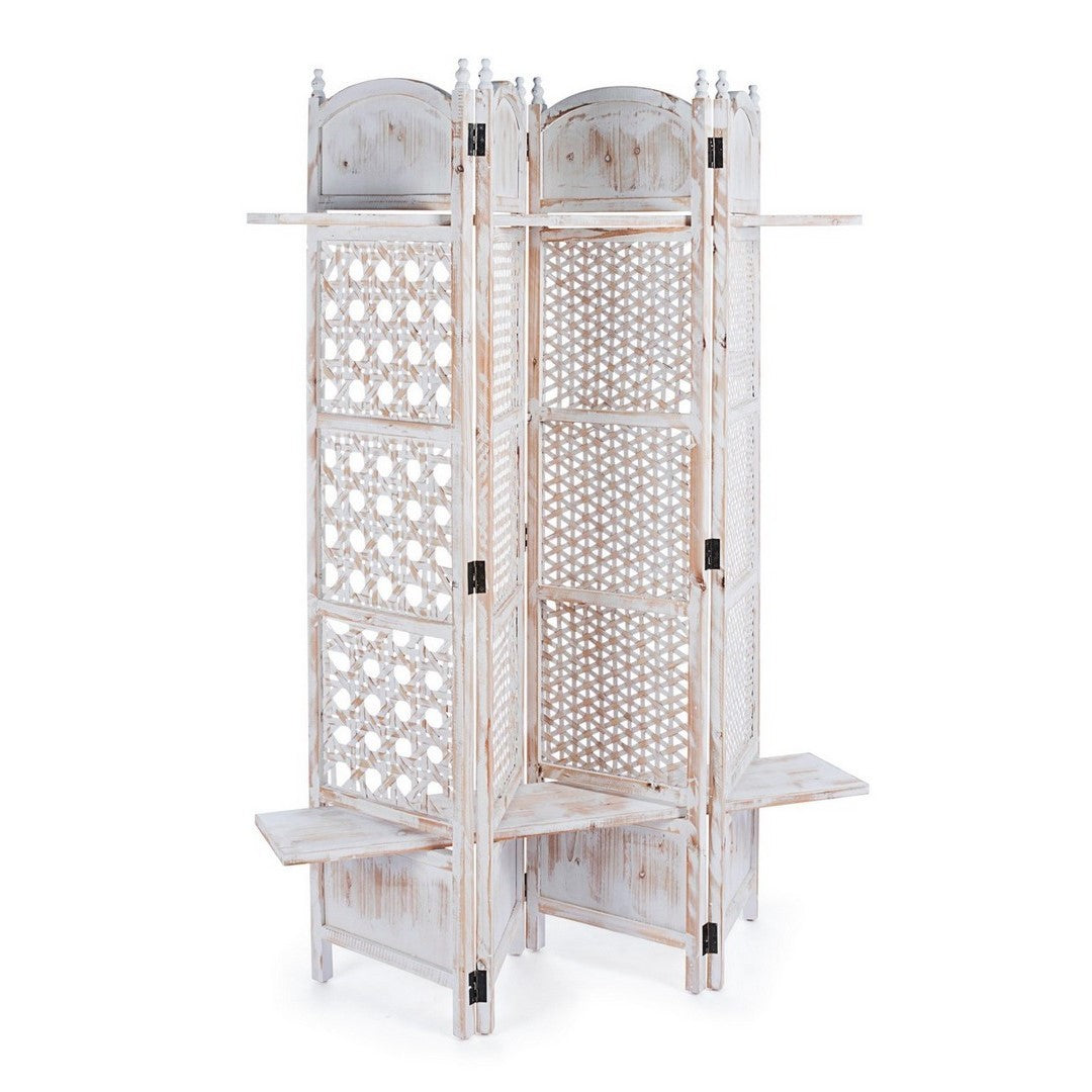 Paravento stile rustico 3 ante Intrex con mensole 180h cm