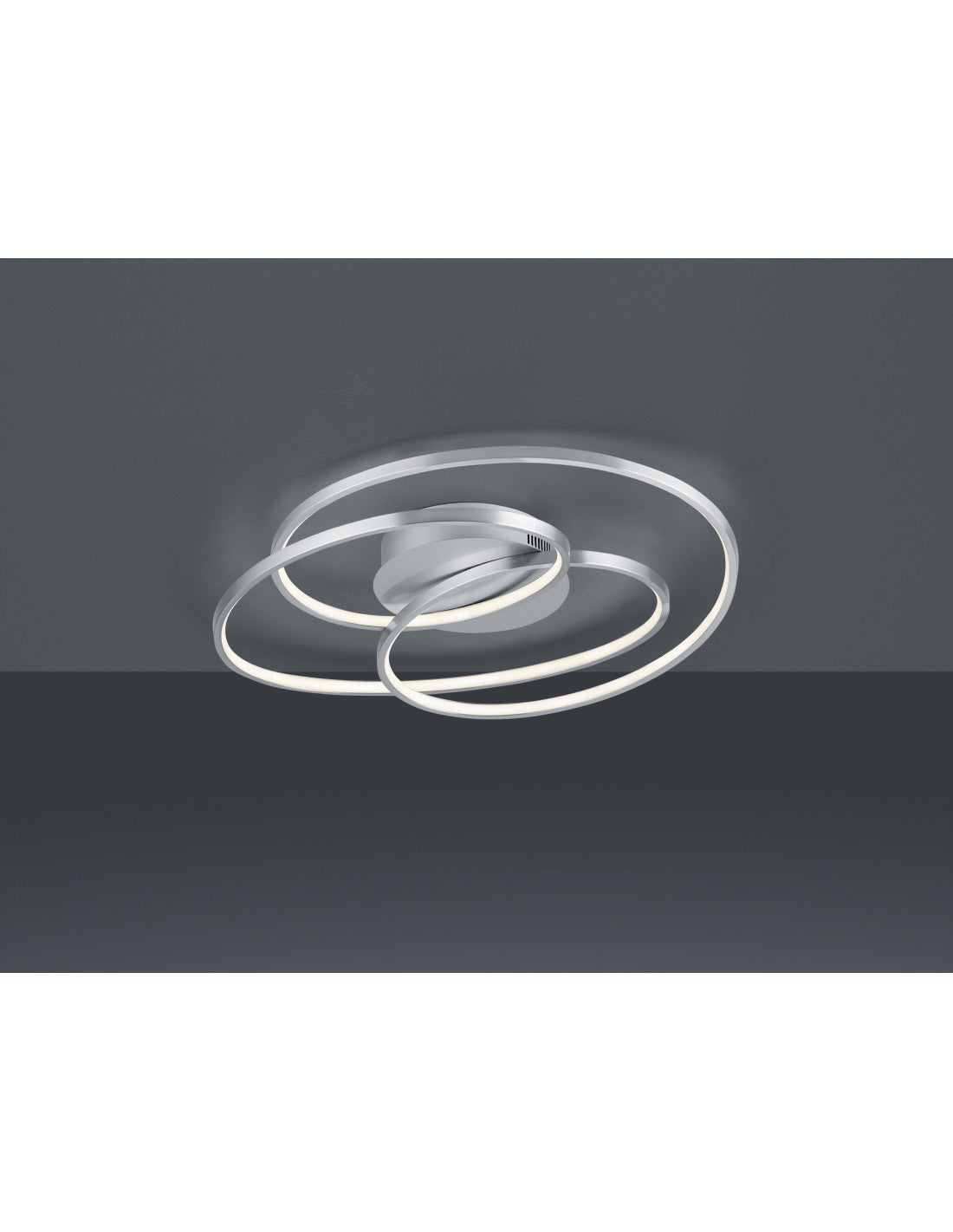 Plafoniera Gale 3 Cerchi Nichel Opaco Led 38,5w Dimmerabile L60 cm Trio Lighting