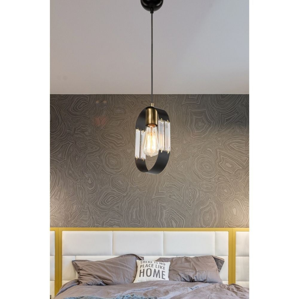 Lampada a sospensione Nova ASZ1136 pendente nero EFFEZ